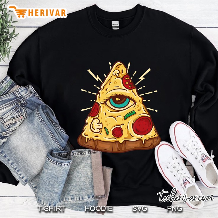 Illuminati Pizza - All Seeing Eye - Funny Junk Food Tee Mugs