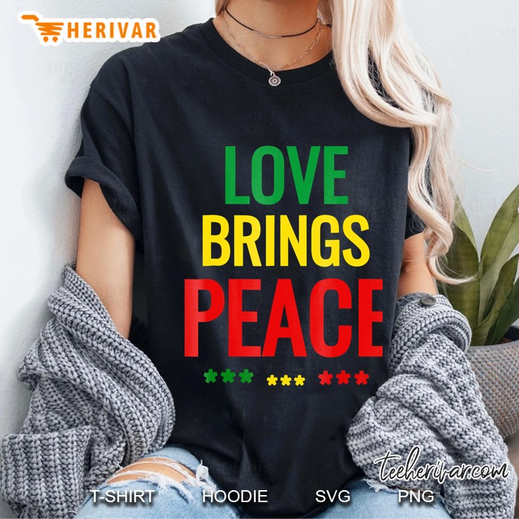 Love Bring Peace One Love T- Shirt Rasta Shirts Ladies Tee