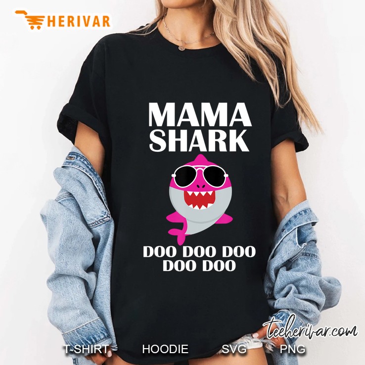 Mama Shark Doo Doo Shirt Funny Mothers Day Mama Birthday Ladies Tee