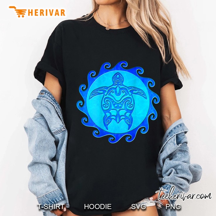 Maori Sun Tribal Polynesian Sea Turtle Ladies Tee
