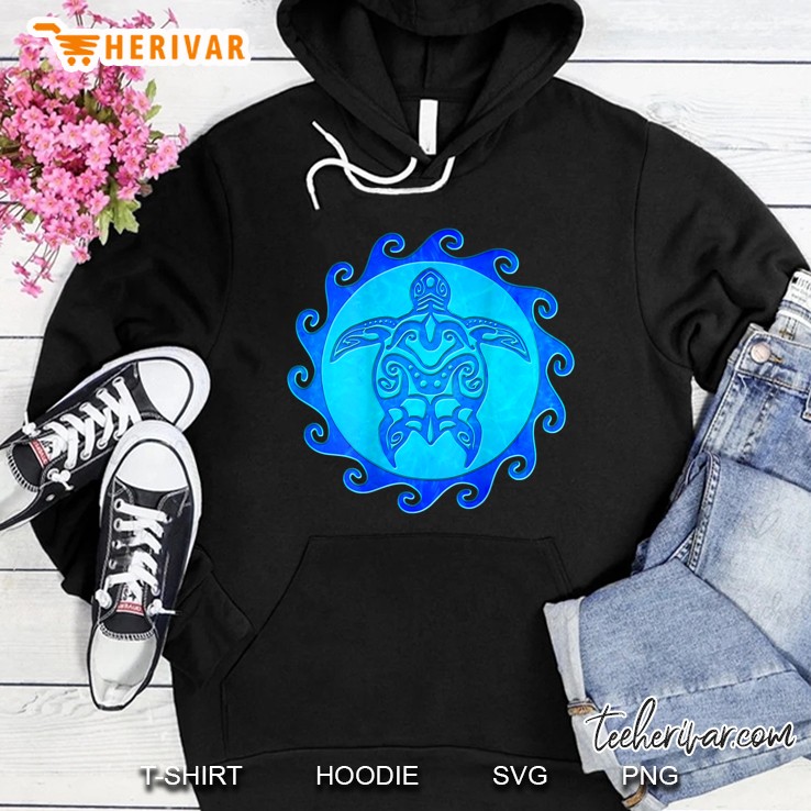 Maori Sun Tribal Polynesian Sea Turtle Hoodie