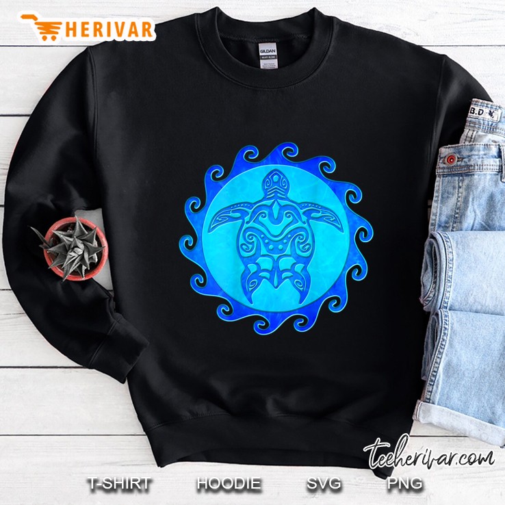 Maori Sun Tribal Polynesian Sea Turtle Sweatshirt