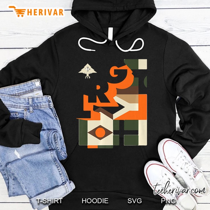 Mens Lrg Geometric Check And Turn Premium Hoodie