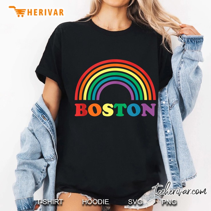 Rainbow Pride Shirt Gay Lgbt Parade Boston Massachusetts Tank Top Ladies Tee