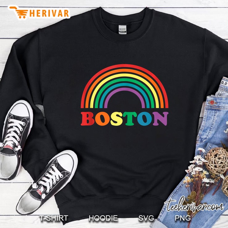 Rainbow Pride Shirt Gay Lgbt Parade Boston Massachusetts Tank Top Sweatshirt