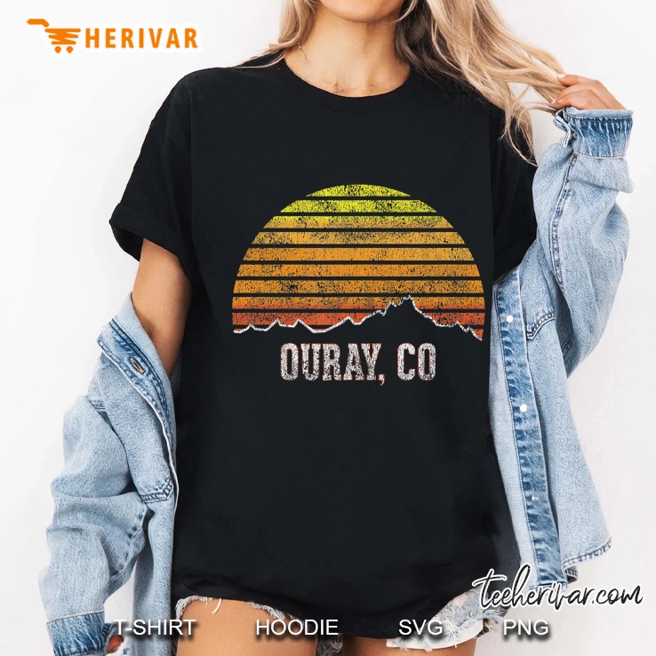 Retro Ouray Colorado Mountain Sunset Winter Hoodie