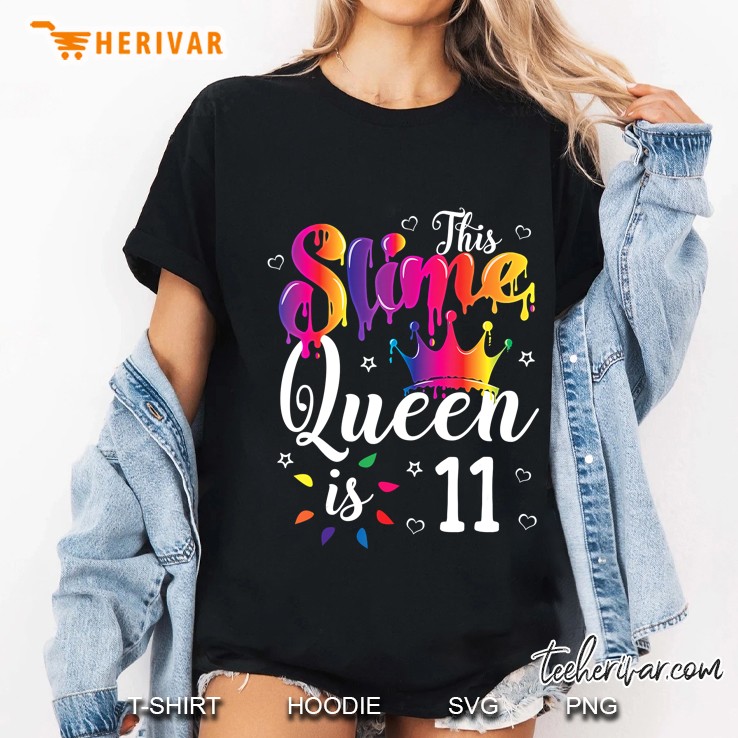 Slime Queen Crown Birthday 11Th Gift For Girls 11 Years Old Ladies Tee