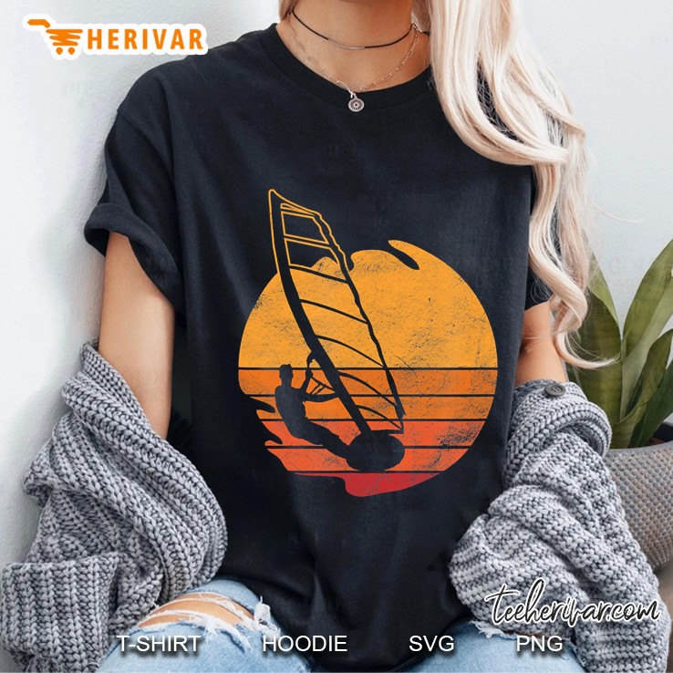 Windsurfing Retro Windsurfers Watersports Sail Sea Hoodie