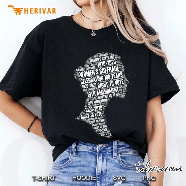 Womens Suffrage Celebrating 100 Years Right To Vote Word Art Ladies Tee