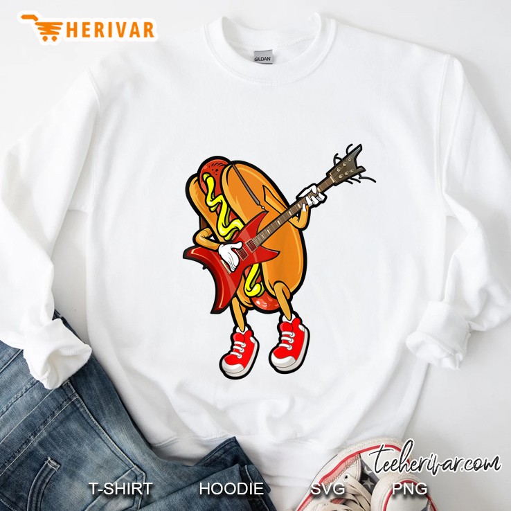 Funny Hot Dog Guitar Player Sweatshirt
