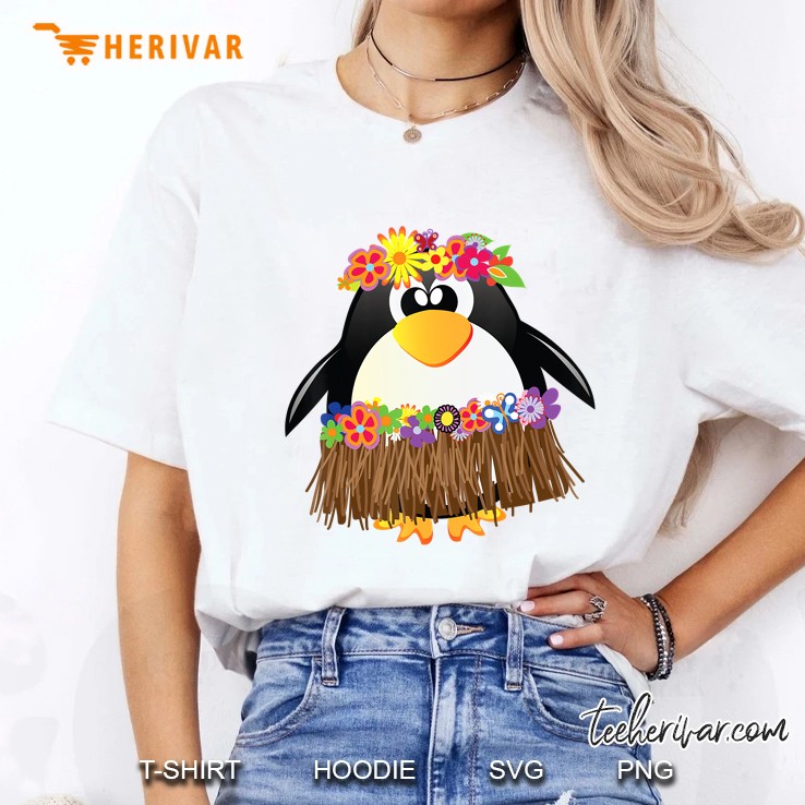 Penguin With Luau Costume Shirt Cool Hula Penguin Hoodie