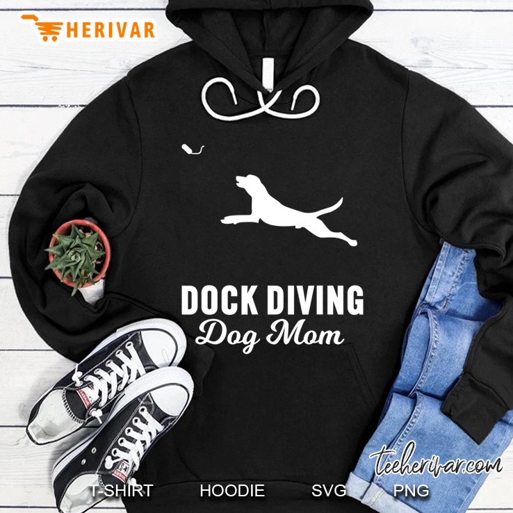 Dock Diving Dog Design For Dog Mom Dog Jumping Swimming Hoodie
