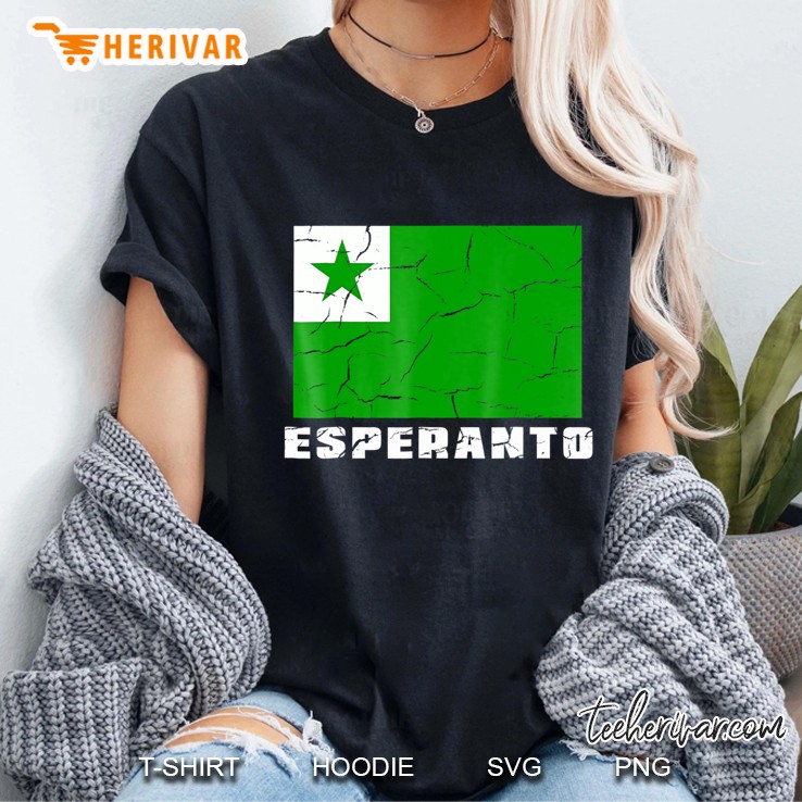 Esperanto Shirt Distressed Hoodie