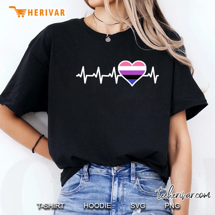 Genderfluid Nonbinary No Gender Fluid Heartbeat Outfit Hoodie