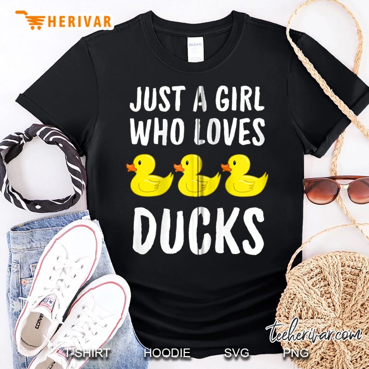 Just A Girl Who Loves Ducks, Rubber Duck Lover Owner Gifts Zip Shirt