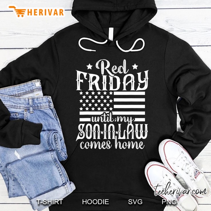 Red Friday Support Military Family Son In Law Gift Hoodie
