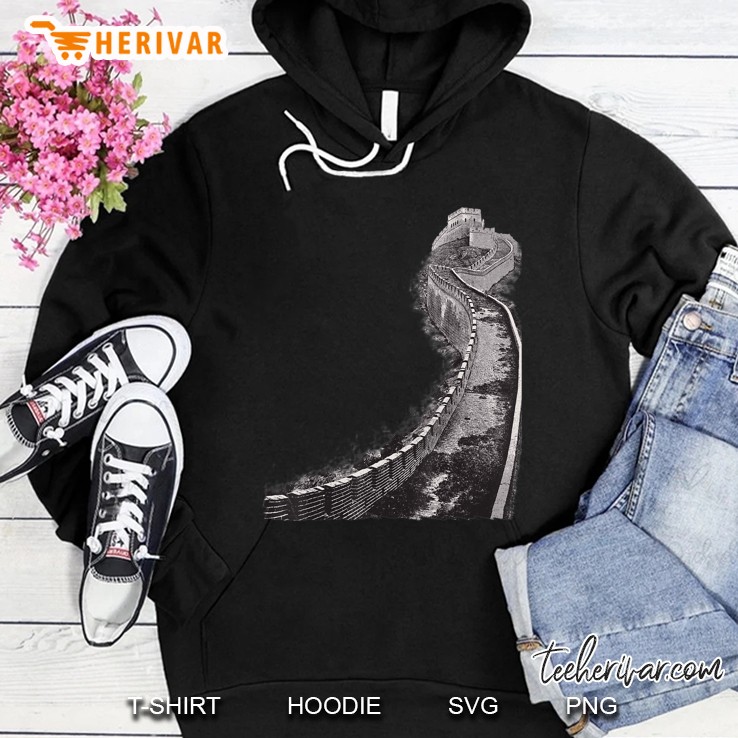 The Great Wall Of China Vintage Art Print For Travelers Hoodie