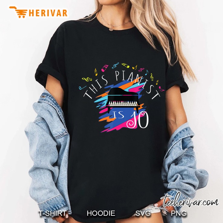 This Pianist Is 10 Years Old Organ 10Th Birthday Party Ladies Tee
