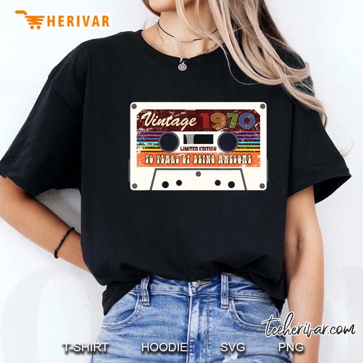 Vintage 1970 Cassette Tape 50Th Birthday Gift Men & Women 50 Ladies Tee