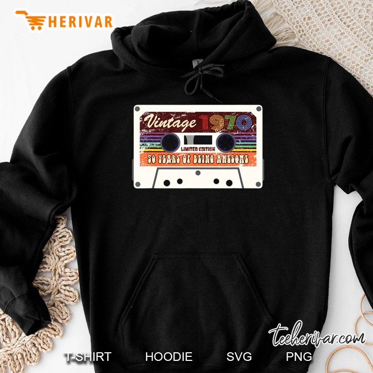 Vintage 1970 Cassette Tape 50Th Birthday Gift Men & Women 50 Hoodie