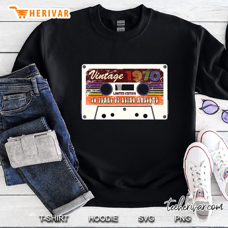 Vintage 1970 Cassette Tape 50Th Birthday Gift Men & Women 50 Sweatshirt