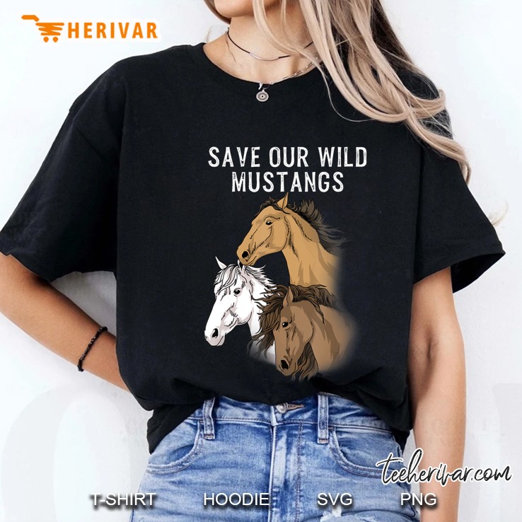 Wild Mustang Gifts Wild Horse Shirt Wildlife Preservation Ladies Tee