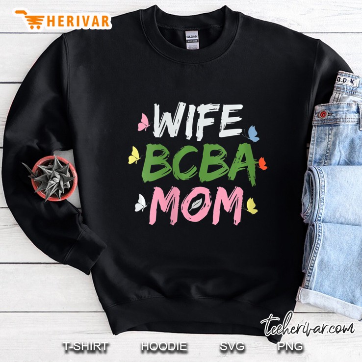 Womens Board Certified Behavior Analyst Wife Mom Bcba Gift V-Neck Sweatshirt