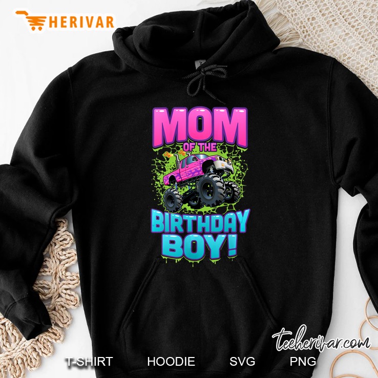 Womens Monster Truck Mom Of The Birthday Boy Gift Tank Top Hoodie