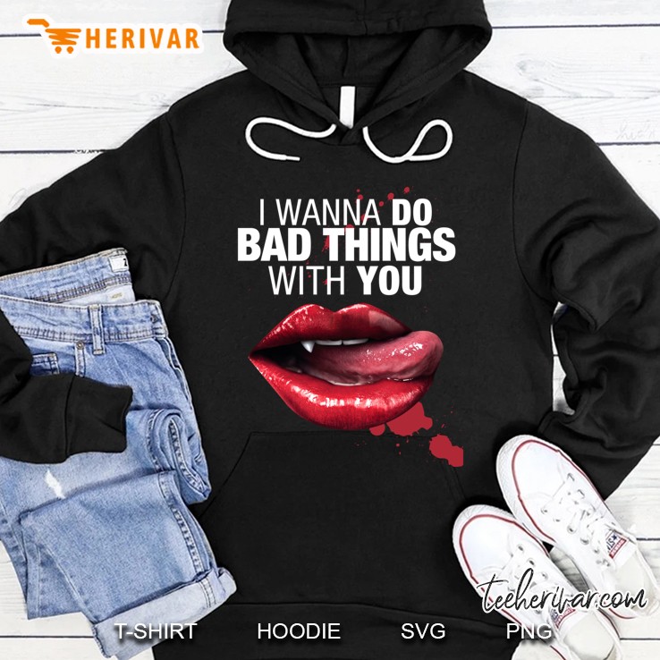 Bad Things - White Print Classic Hoodie