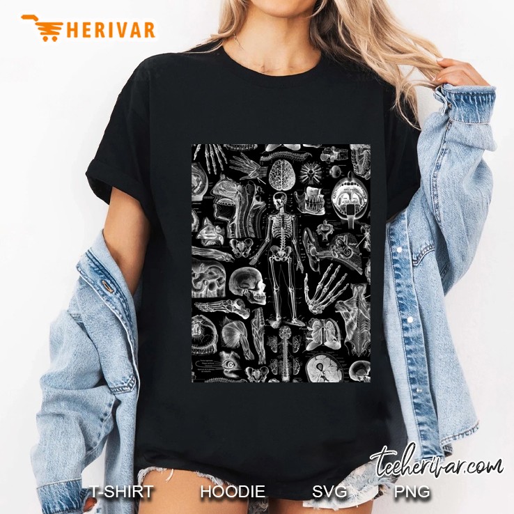 Human Anatomy Black Print Classic Ladies Tee