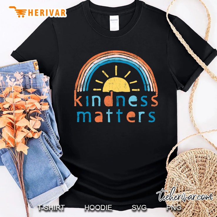 Kindness Matters. Typography Design With Rainbow Slim Fit Shirt