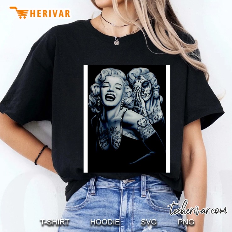 Marilyn With Tattoos Graphic Ladies Tee
