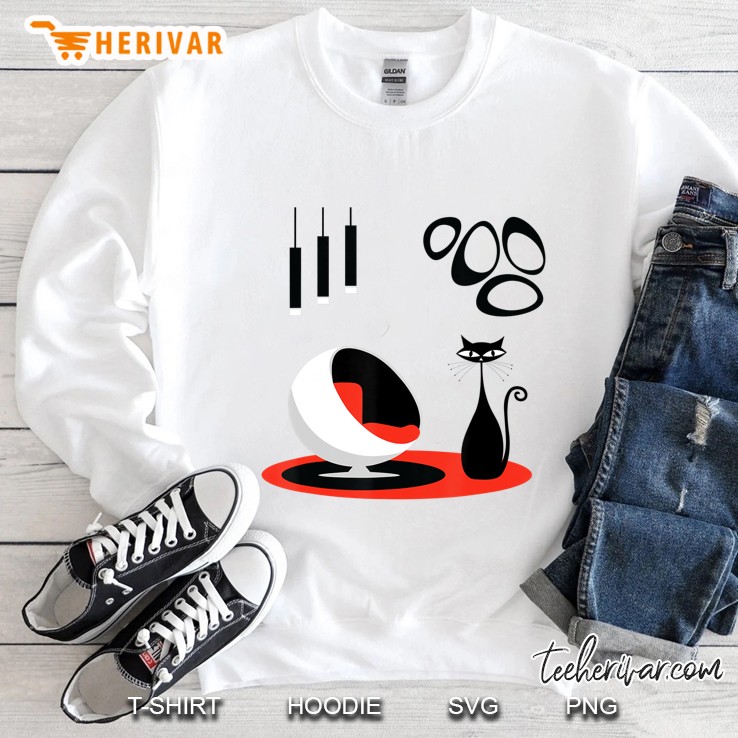 Retro Cat, Ball Chair, Modern Art And Lighting Sweatshirt