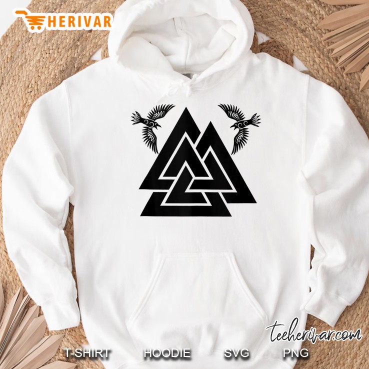 Valknut Viking Symbol With Huginn And Muninn Tank Top Hoodie