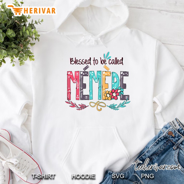 Womens Blessed To Be Called Memere Colorful Gifts-Grandma Tee Hoodie