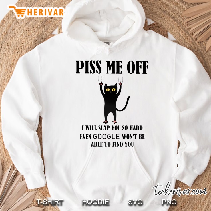 Piss Me Off I Will Slap You So Hard Funny Black Cat Version Mugs