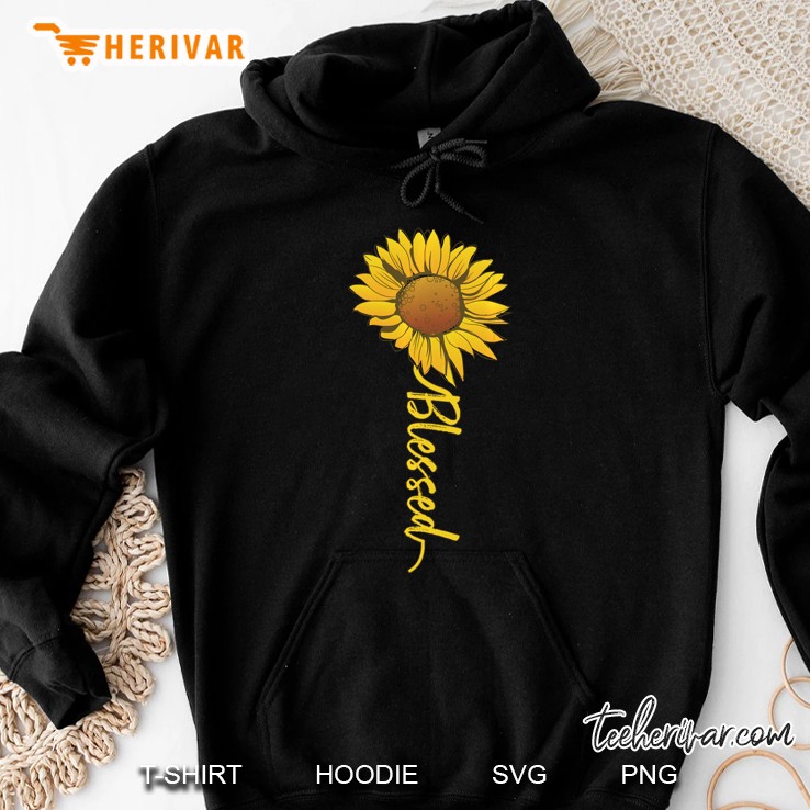 Cute Sunflower Blessed Faith Inspirational Religious Hoodie