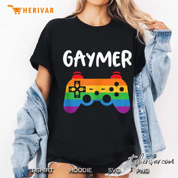 Gaymer Rainbow Controller Funny Gay Lesbian Gamer Gift Hoodie