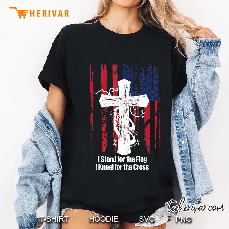 I Stand For The Flag And Kneel For The Cross Ladies Tee