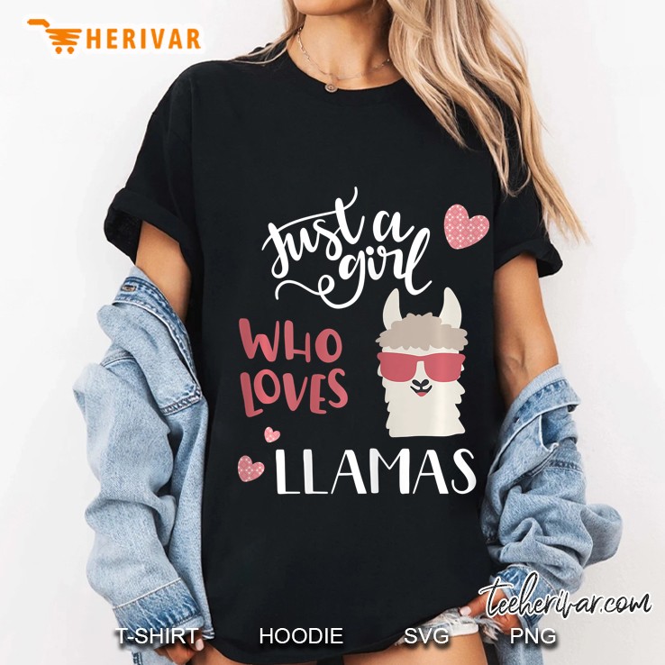 Just A Girl Who Loves Llamas Farm Women Tee Gift Ladies Tee