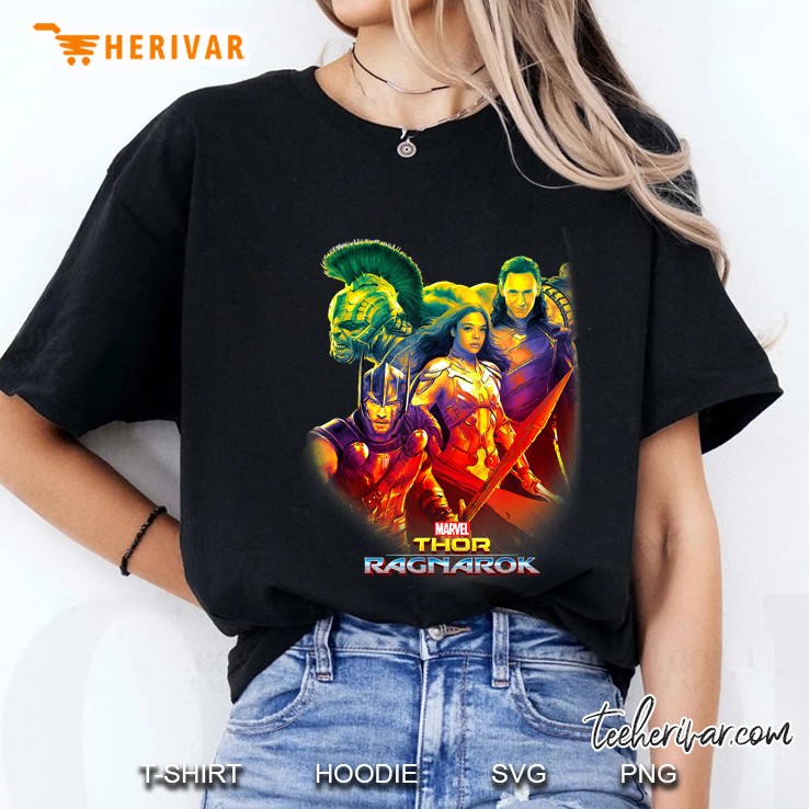Marvel Thor Ragnarok Rainbow Glow Team Ladies Tee
