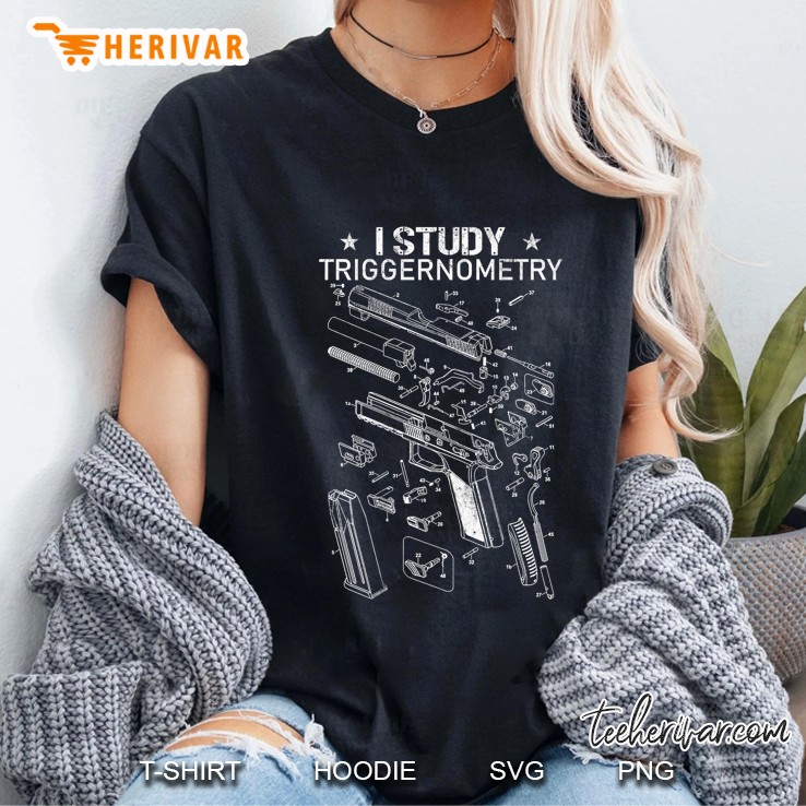 Mens I Study Triggernometry Gun On Back Hoodie