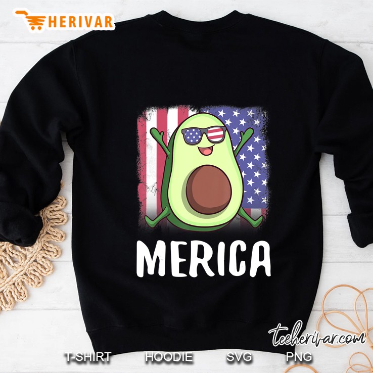Merica Avocado Usa American Flag 4Th Of July Gift Sweatshirt