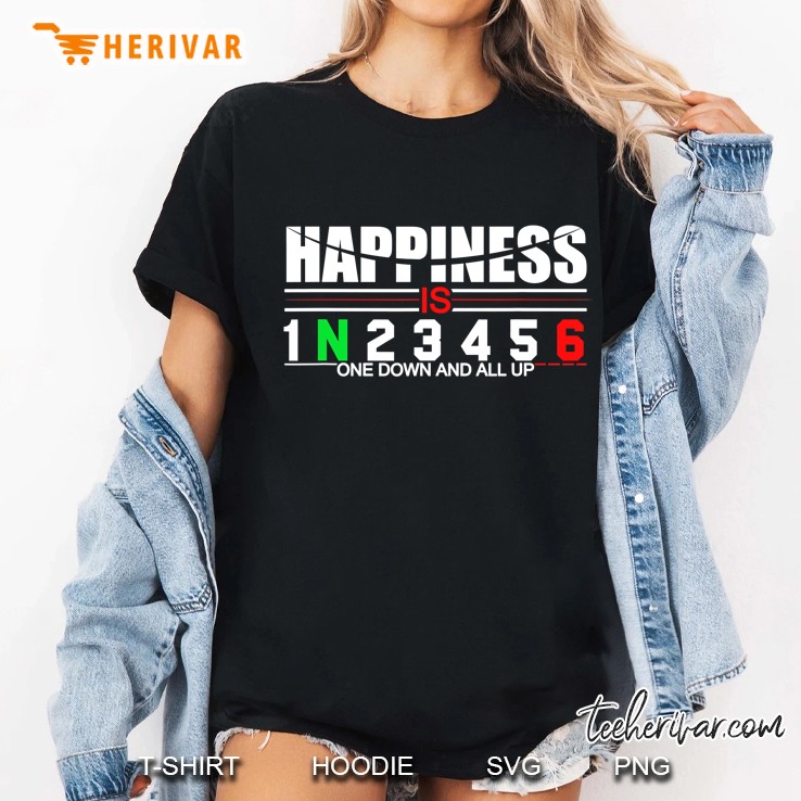 Motorcycle Gifts Shirt Happiness Is One Down And All Up Hoodie