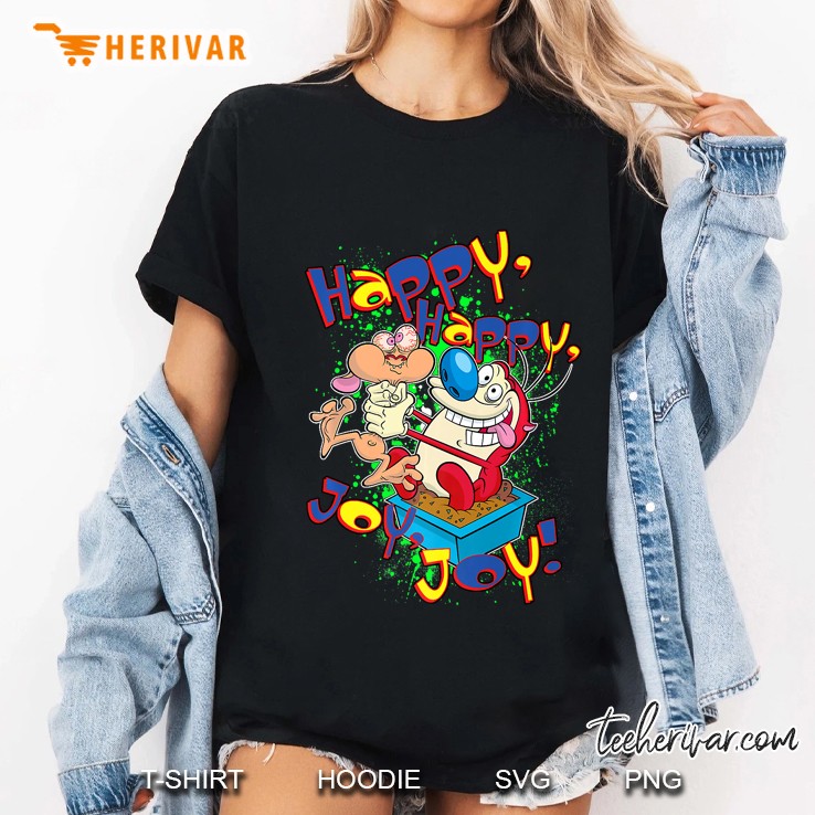 Nickelodeon Ren And Stimpy Happy, Happy, Joy, Joy! Premium Ladies Tee