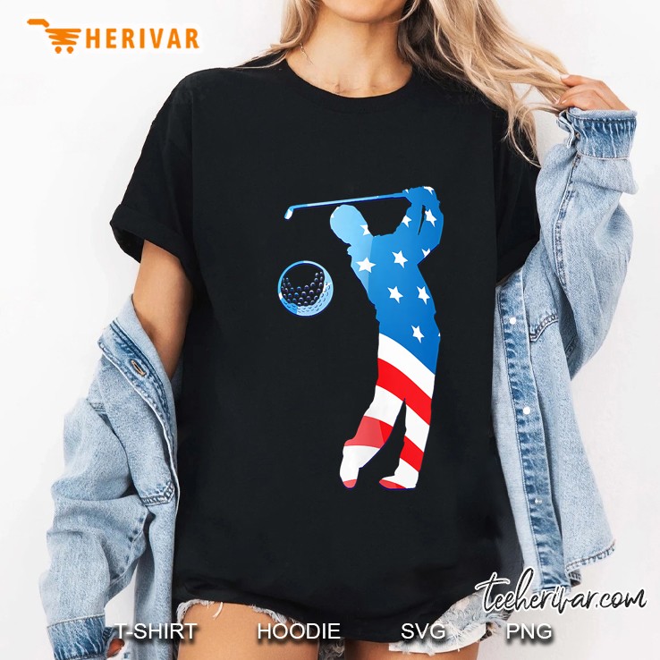 Patriotic American Flag- Golf 4Th Of July Clothes Ladies Tee