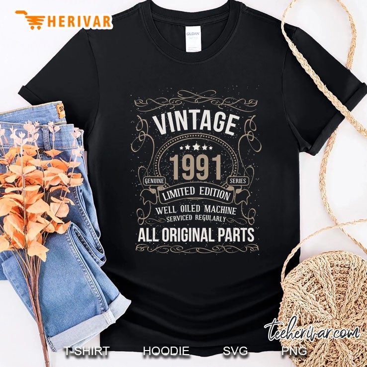 Vintage 1991 29Th Birthday All Original Parts Shirt