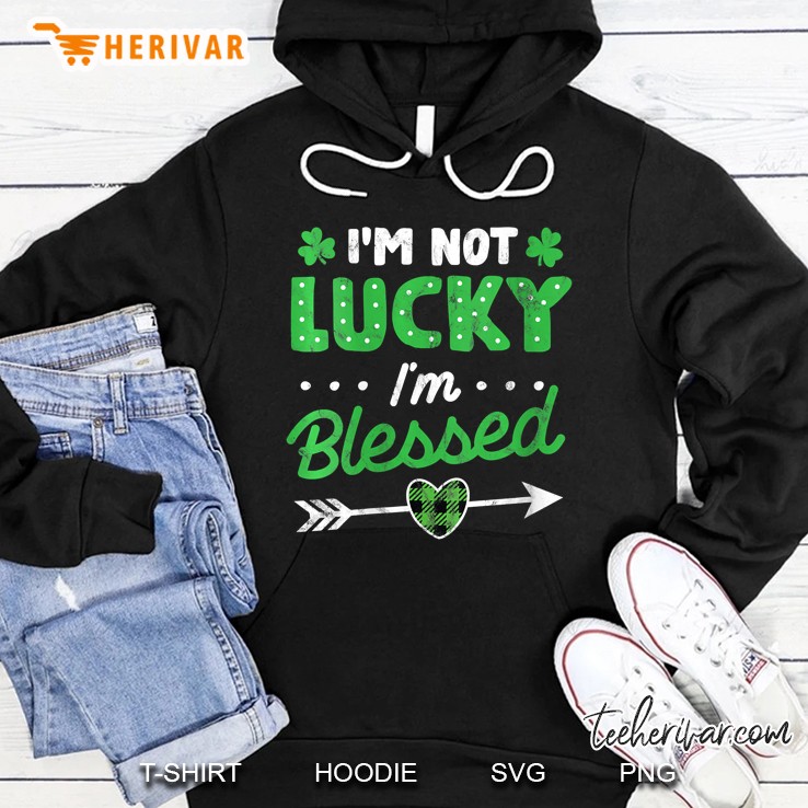 Womens Im Not Lucky Im Blessed Green Buffalo Plaid St Patricks Day Mugs