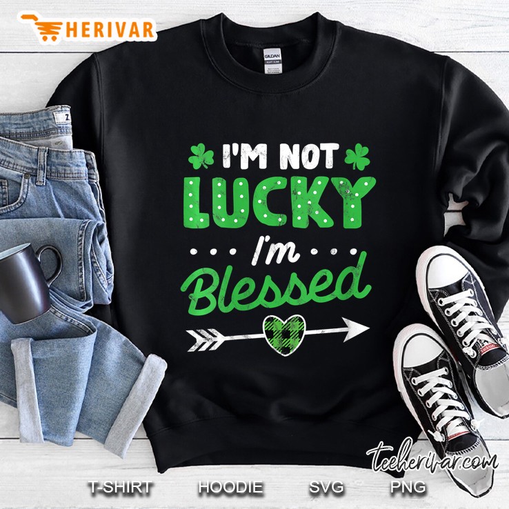 Womens Im Not Lucky Im Blessed Green Buffalo Plaid St Patricks Day Mugs