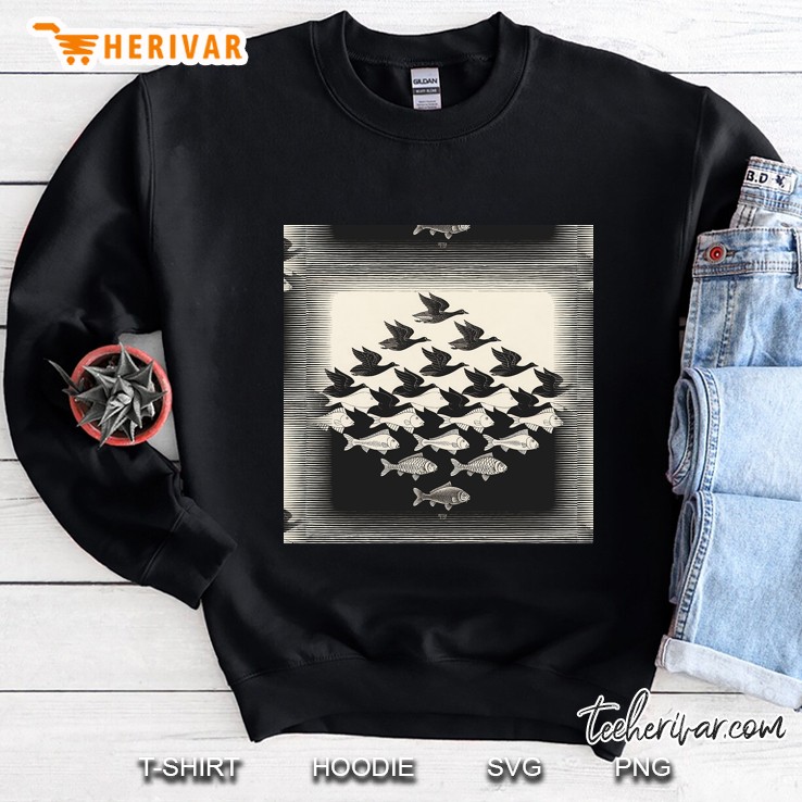 Sky And Water I - Maurits Cornelis Escher Chiffon Sweatshirt